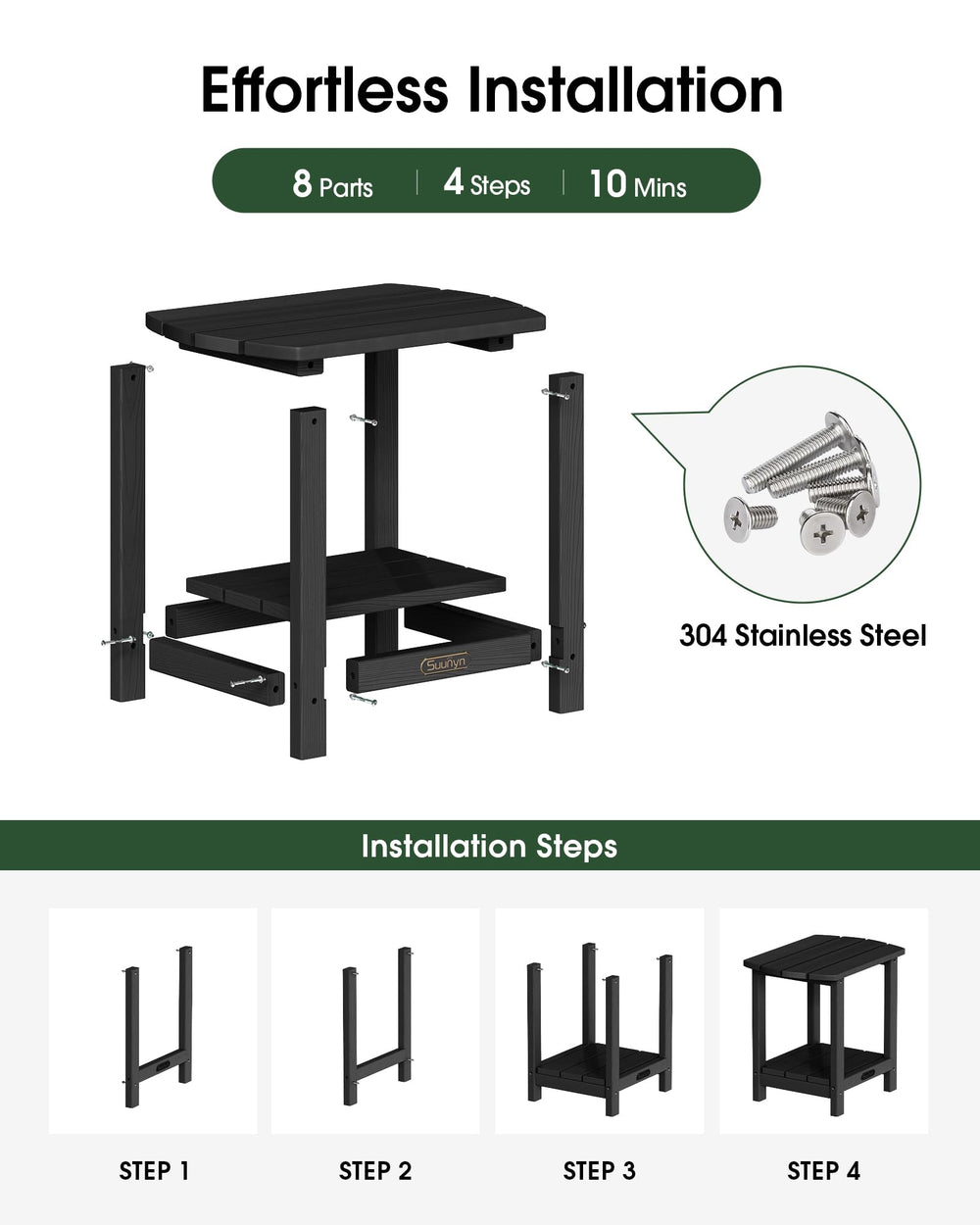 SUUNYN size comparison with chair demonstrating compact 17-inch footprint