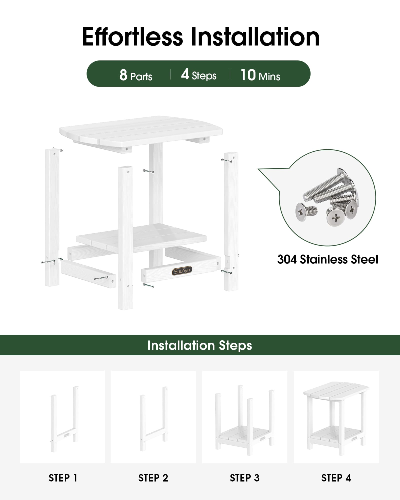 SUUNYN next to a chair for scale illustrating compact 17-inch footprint advantage
