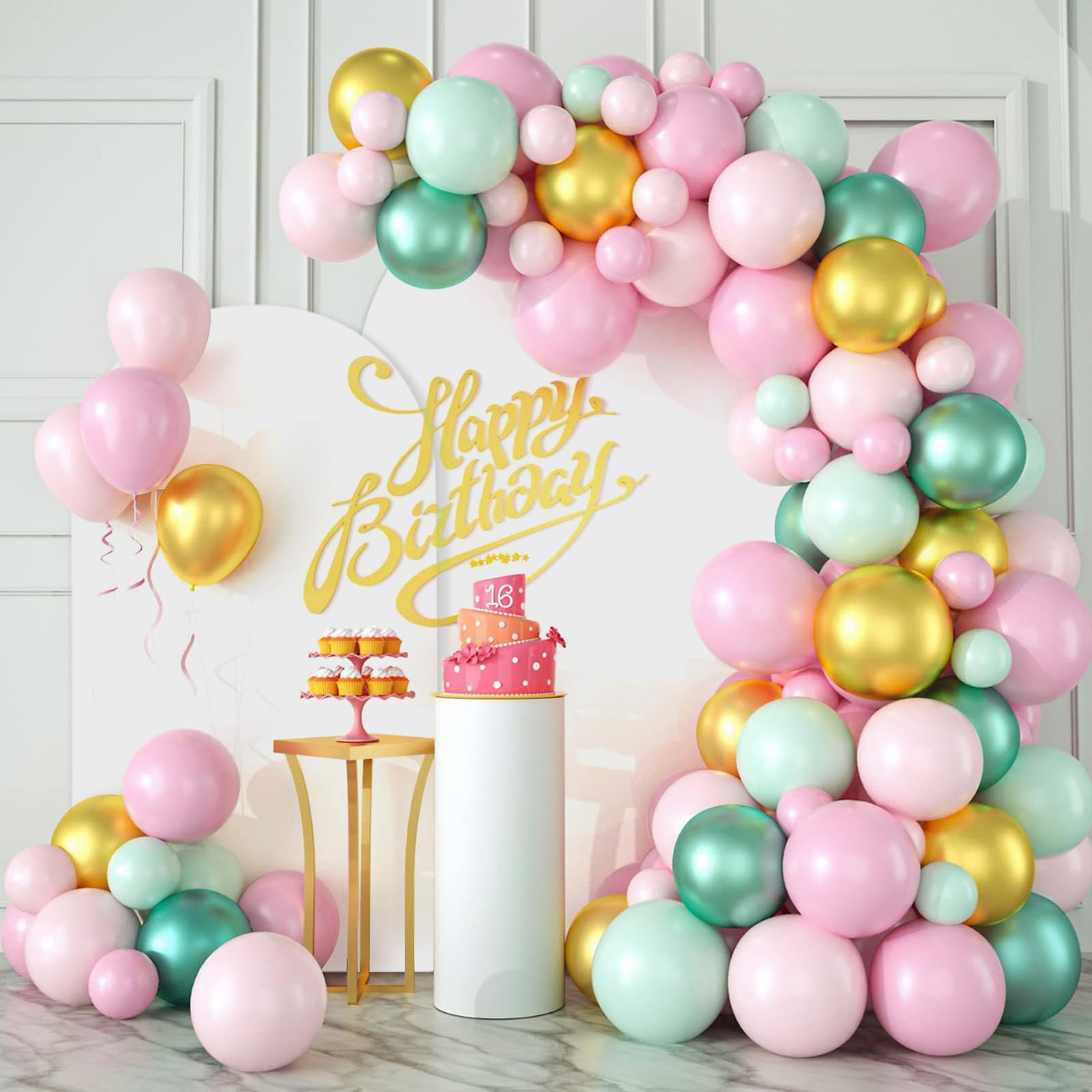 SuuWoee double arch setup as a photo booth providing layered depth and charm