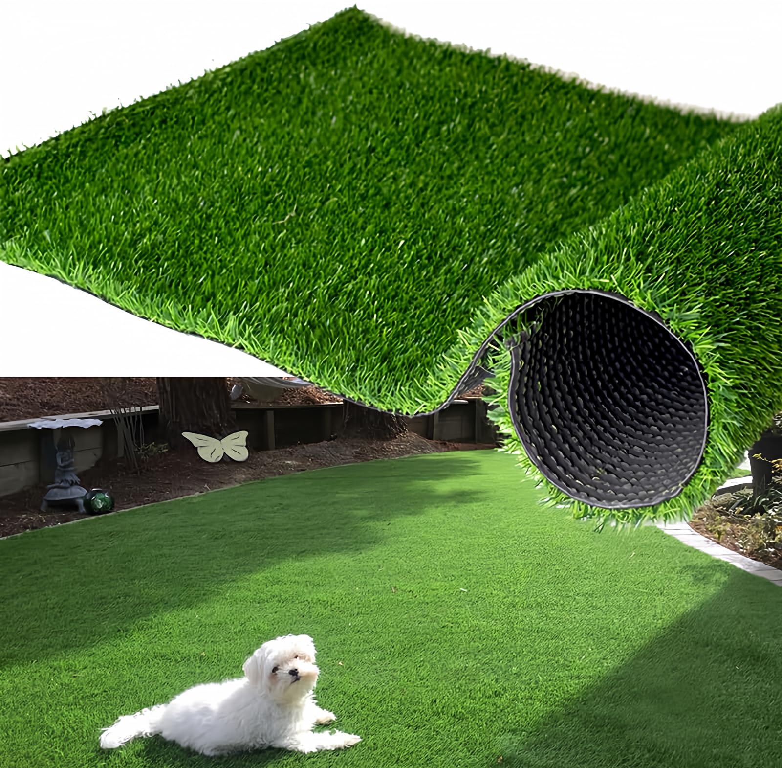 SUWUYUE front view of 3x5 turf mat showing full green coverage and tidy edges