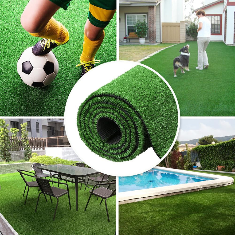 SUWUYUE trimmed turf on balcony demonstrating easy custom fit