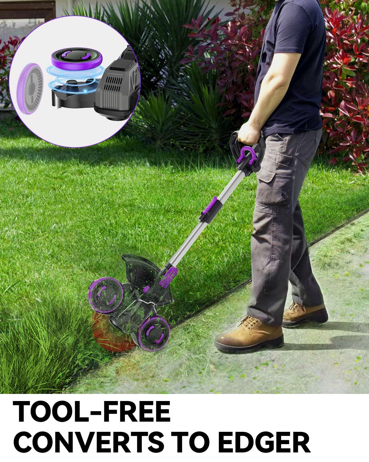 suyau nylon head detail for precise lawn trimming and plant-friendly cuts