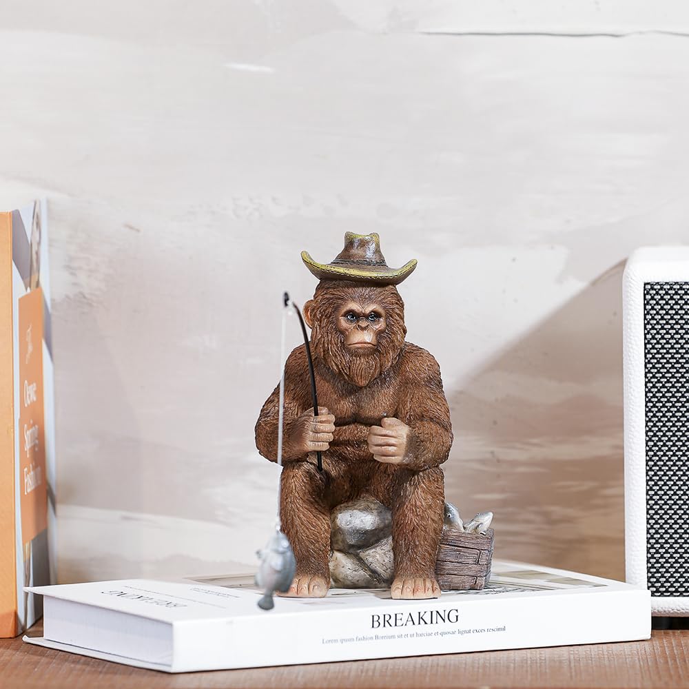 SUYNYBHF Bigfoot statue placed in garden showing playful accent among plants