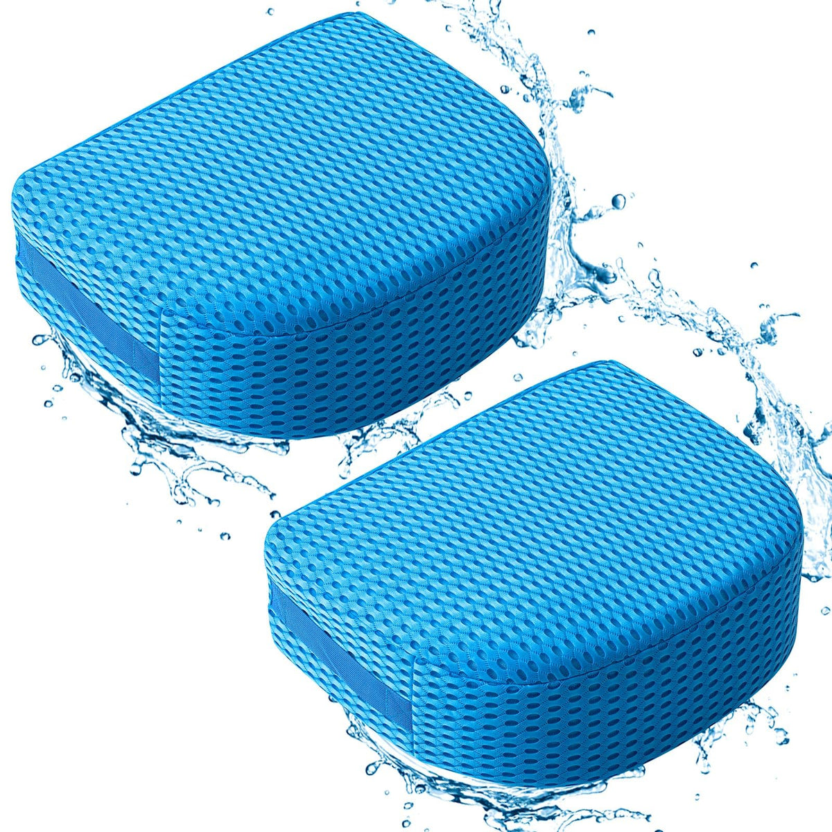 Suzile booster seat front view showing blue cover and comfortable shape for improved seating