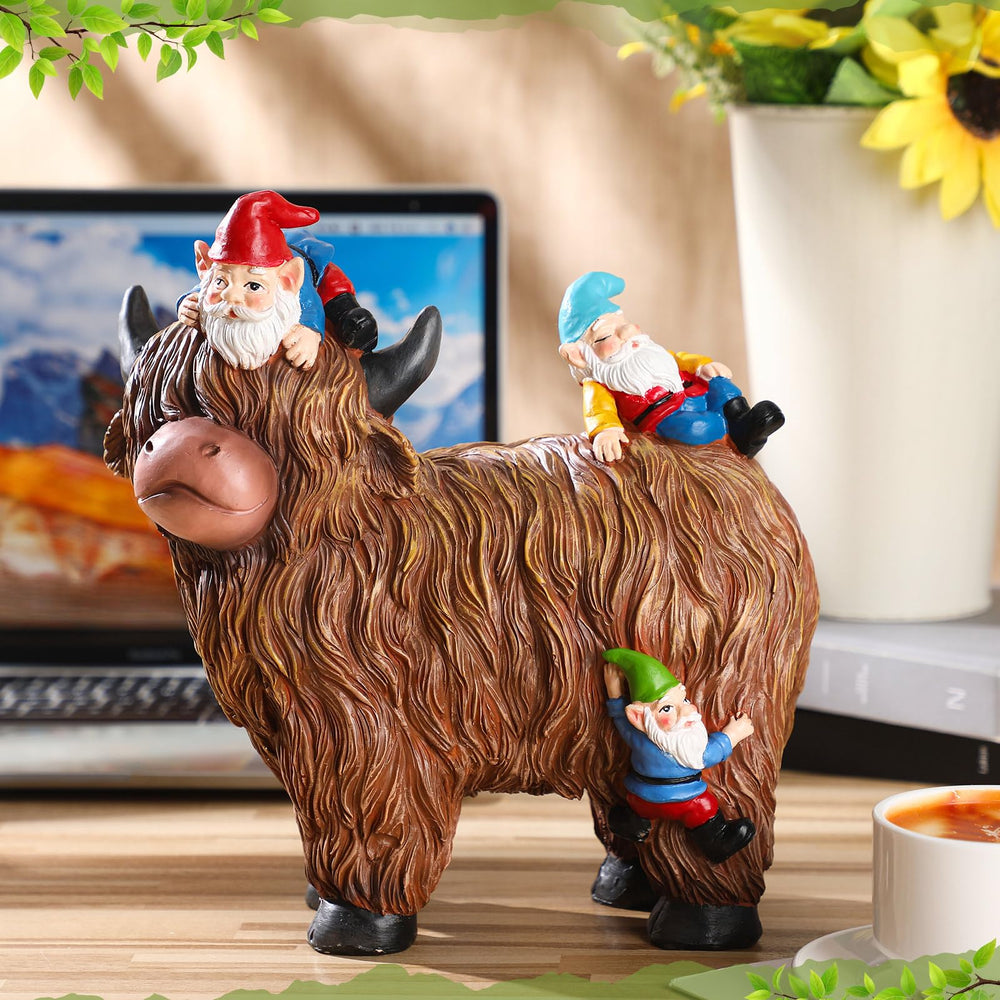 Suzile highland cow hand-painted texture showcasing vibrant durable finish