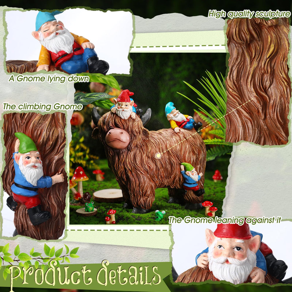 Suzile highland cow in garden setting adding whimsical focal point