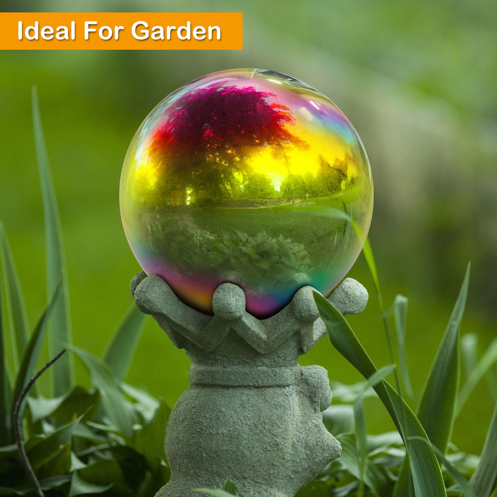 Suzile pair landscape placement showing two globes creating balanced garden focal points