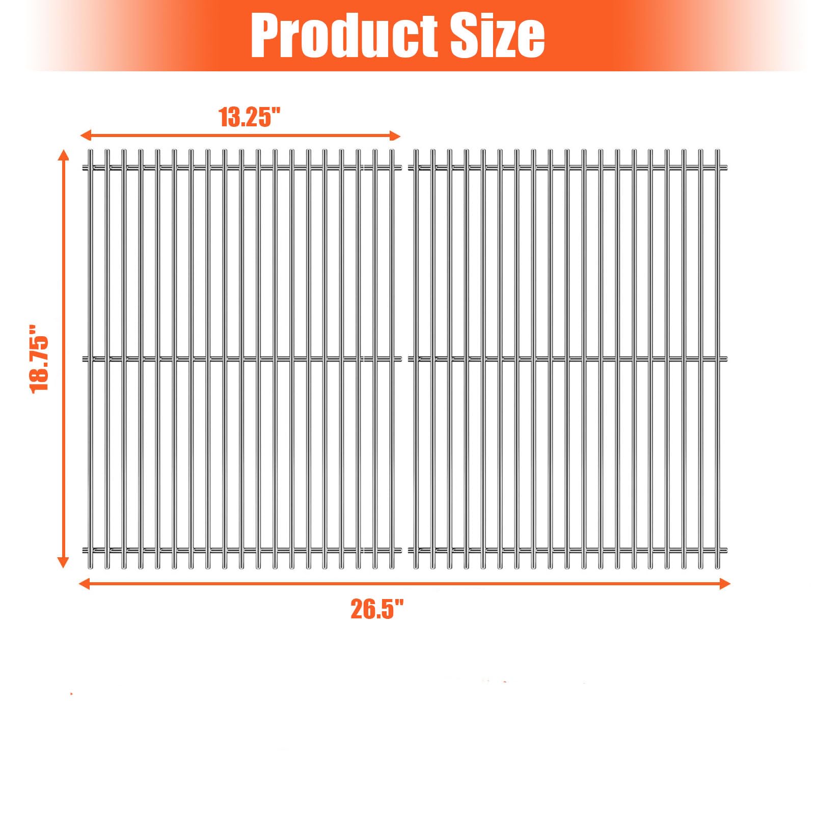 SUZLON close-up of rod spacing for even searing and heat distribution benefit