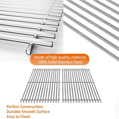 SUZLON grates installed on a Genesis grill demonstrating even heat distribution