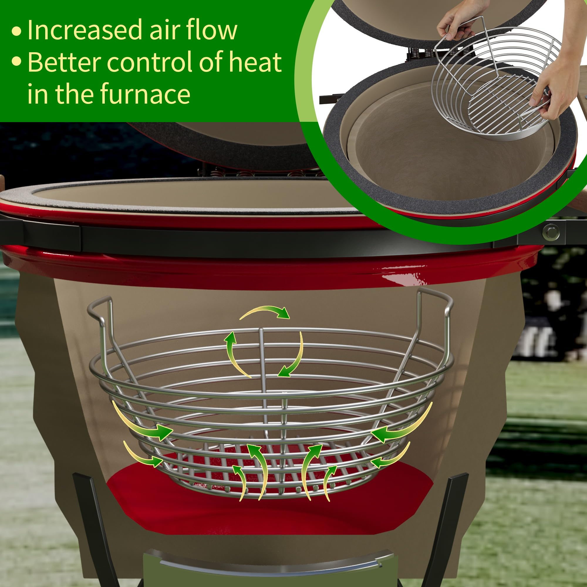 SUZLON in backyard grill session illustrating cleaner ash management and convenience
