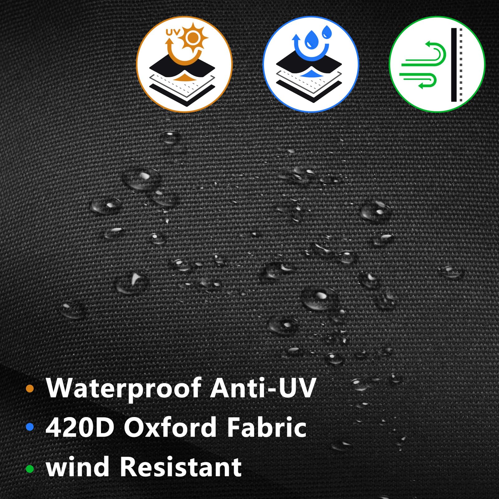 Svepndic adjustable drawstring hem detail, secures cover against wind