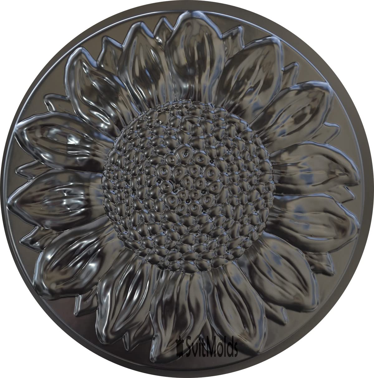 SvitMolds close-up of sunflower center showing intricate seed pattern for visual depth