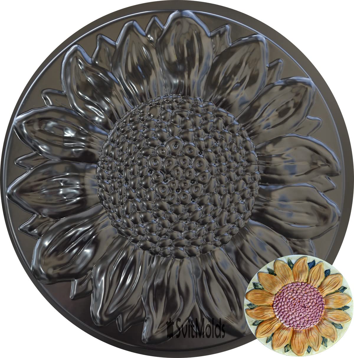 SvitMolds front view showing sunflower mold and clear petal detail benefit durable casting