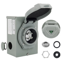 SVNR front view of inlet box showing secure weatherproof connection benefit