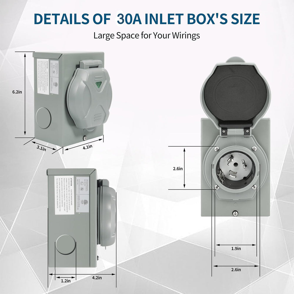 SVNR open lid showing NEMA L14-30P receptacle for safe generator hookup