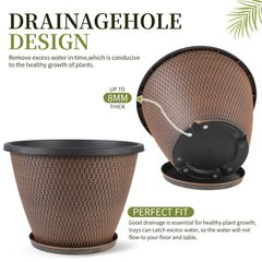 Svxtoby drainage hole and saucer detail protecting surfaces and aiding plant health