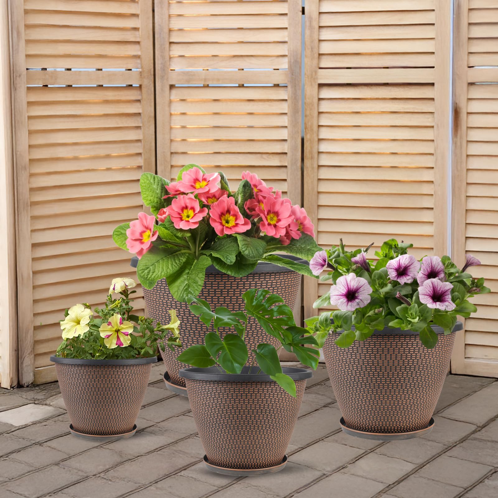 Svxtoby planters styled on balcony demonstrating weather resistance and curb appeal