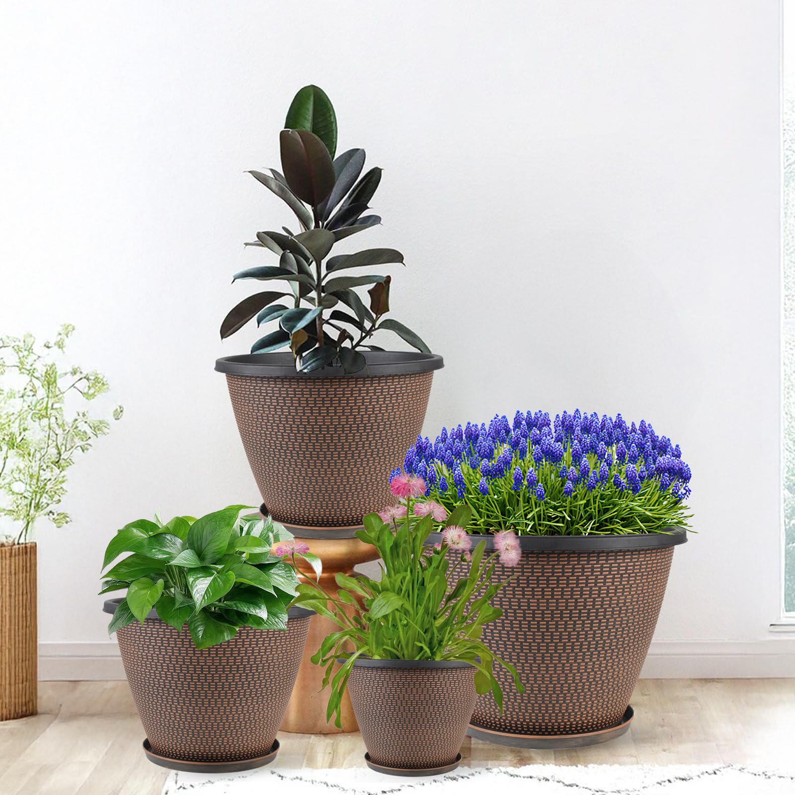 Svxtoby planter beside ruler showing 16 inch scale and easy placement benefit