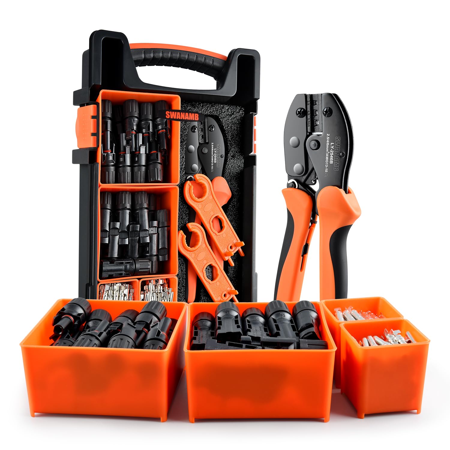 SWANAMB kit front packaging showing organized tools and connectors for fast setup