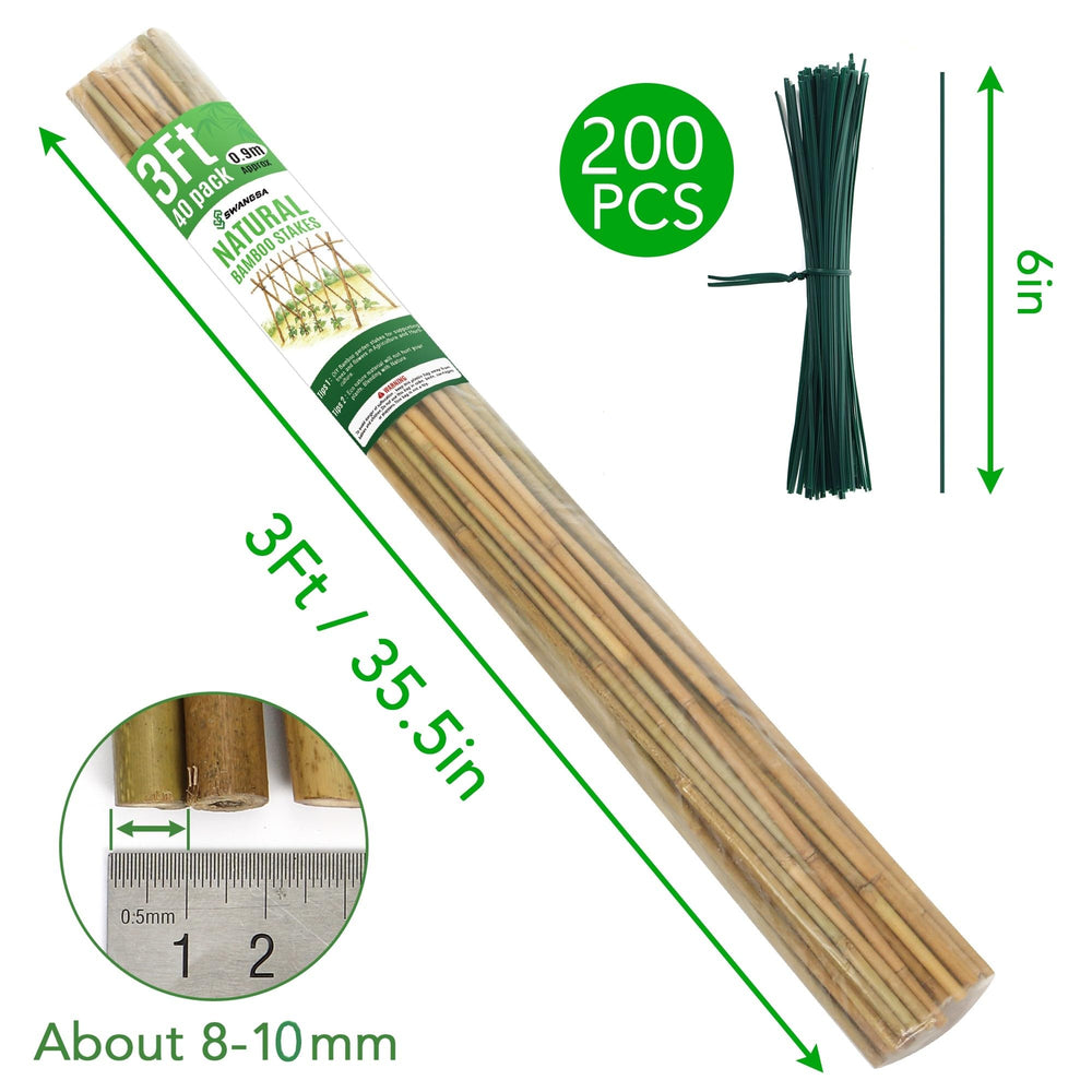 SWANGSA bamboo stakes trimmed to fit a container showing easy custom sizing for potted plants