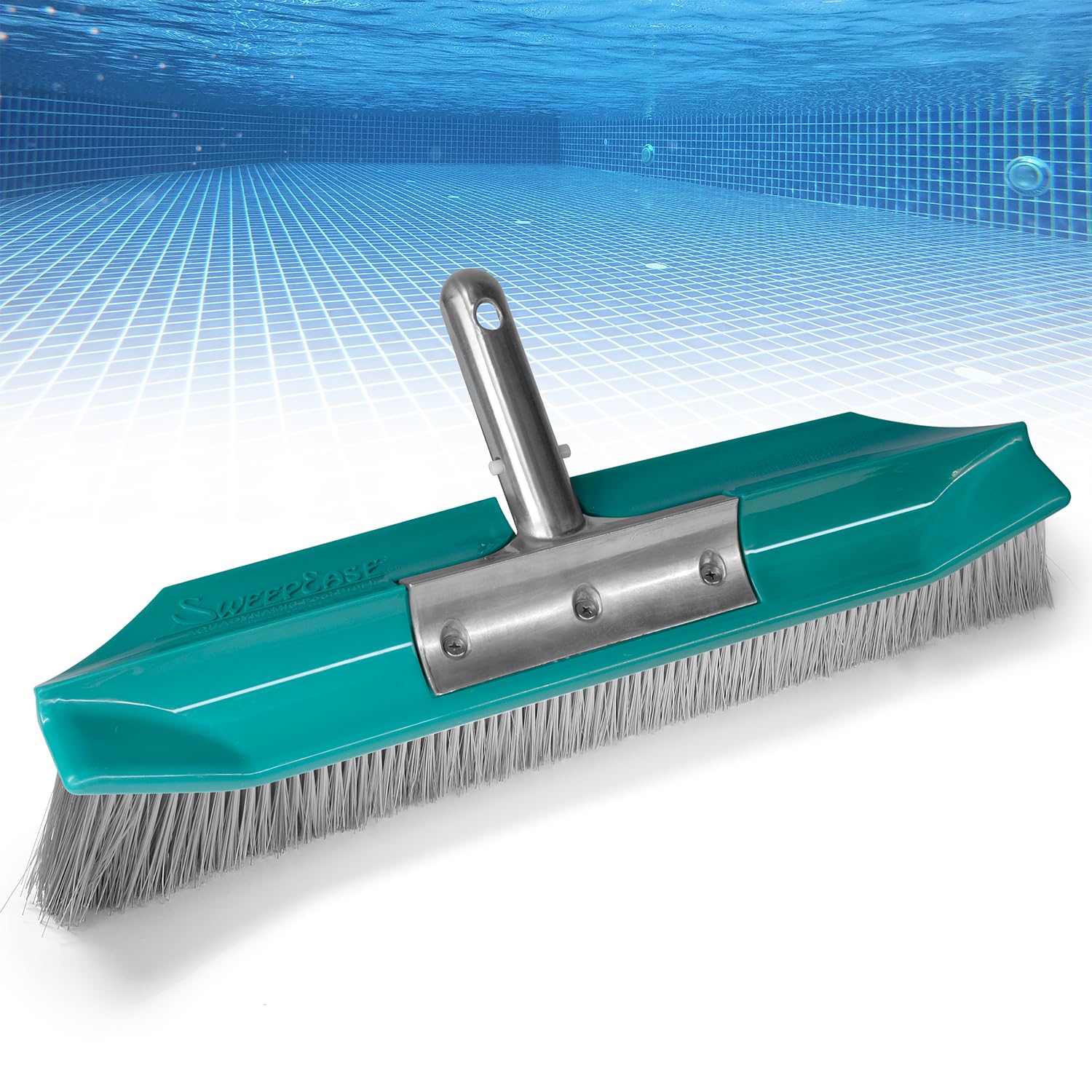 SweepEase Stingray bristle close-up highlighting durable poly bristles that resist bending and scrub hard
