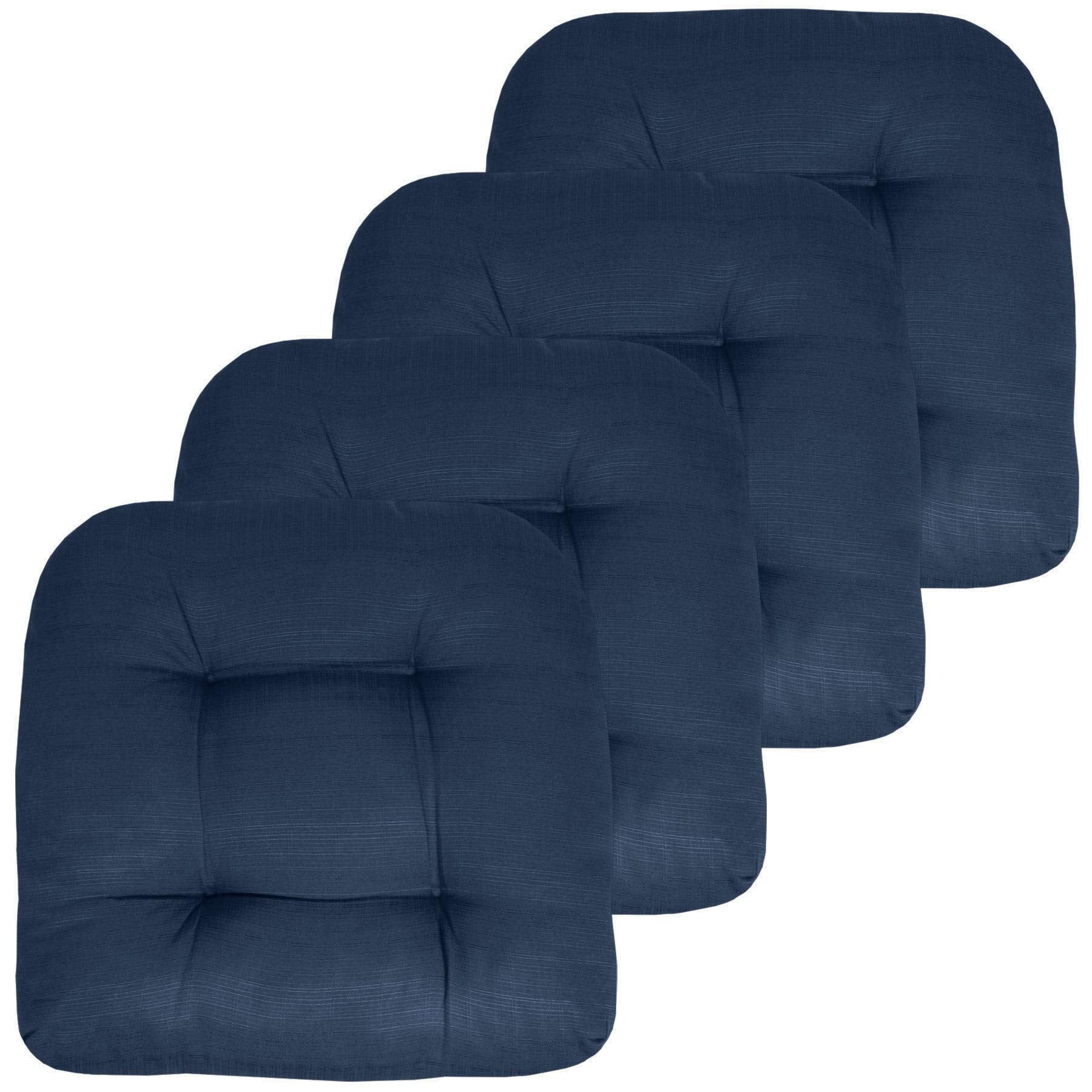 Sweet Home Collection front view navy cushions showing tidy tufted finish and stacked set benefit