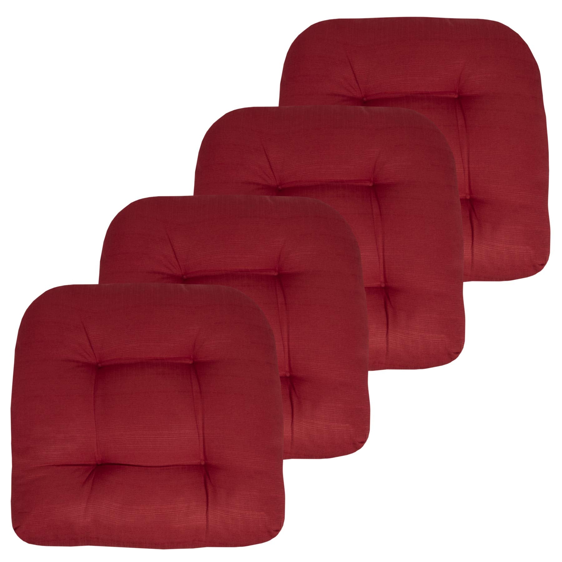 Sweet Home Collection front view red cushion showing tufted finish and neat edges for stylish comfort