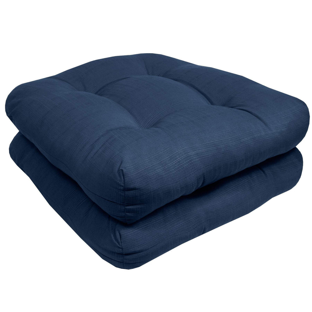 Sweet Home Collection navy close-up tuft detail showing fiber fill and durable stitching