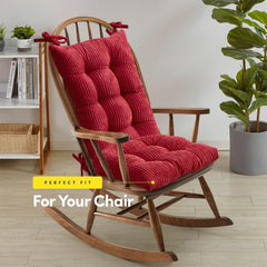 Sweet Home Collection cushions fitted on a wooden rocking chair demonstrating added comfort