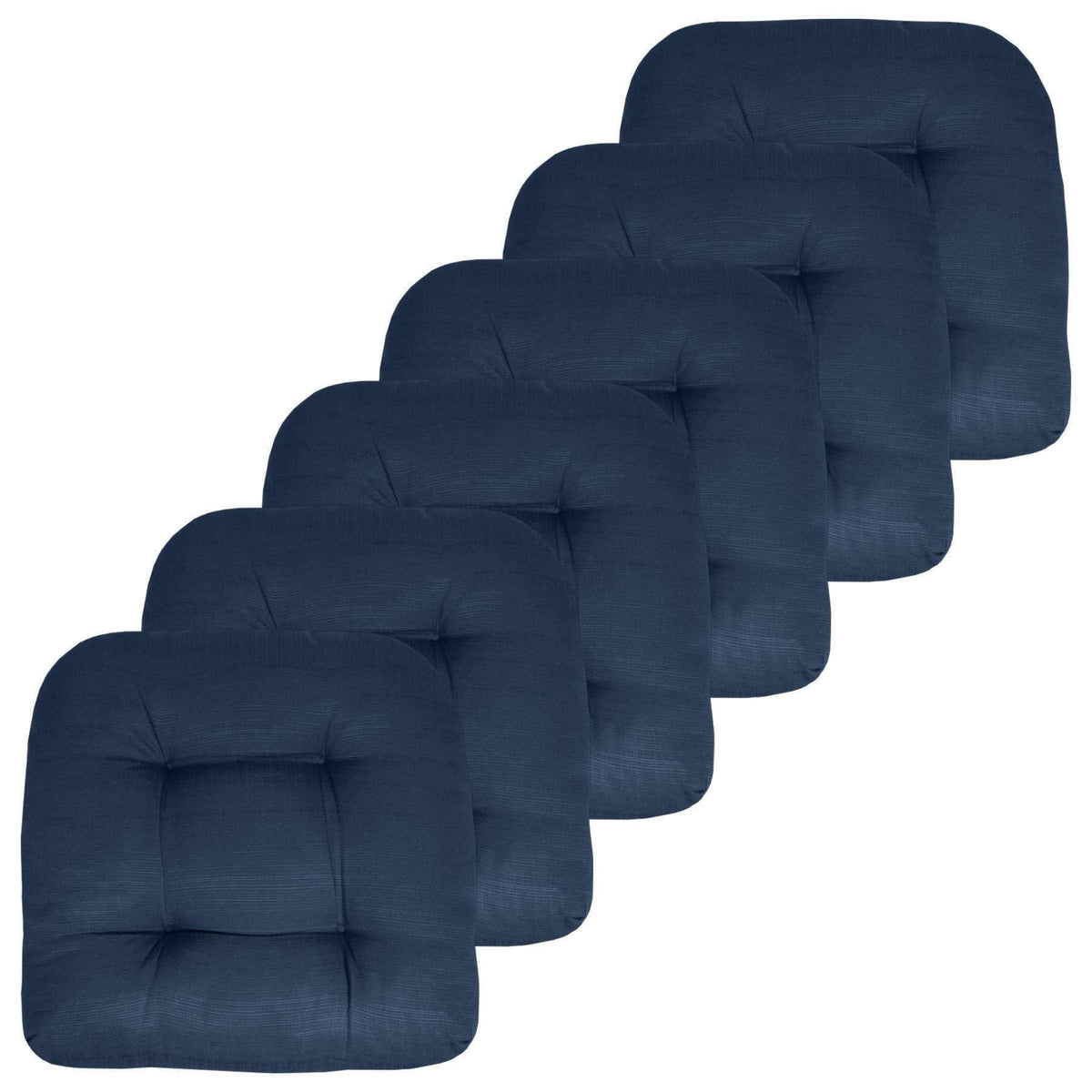 Sweet Home Collection navy cushion front view shows tufted comfort and modern style