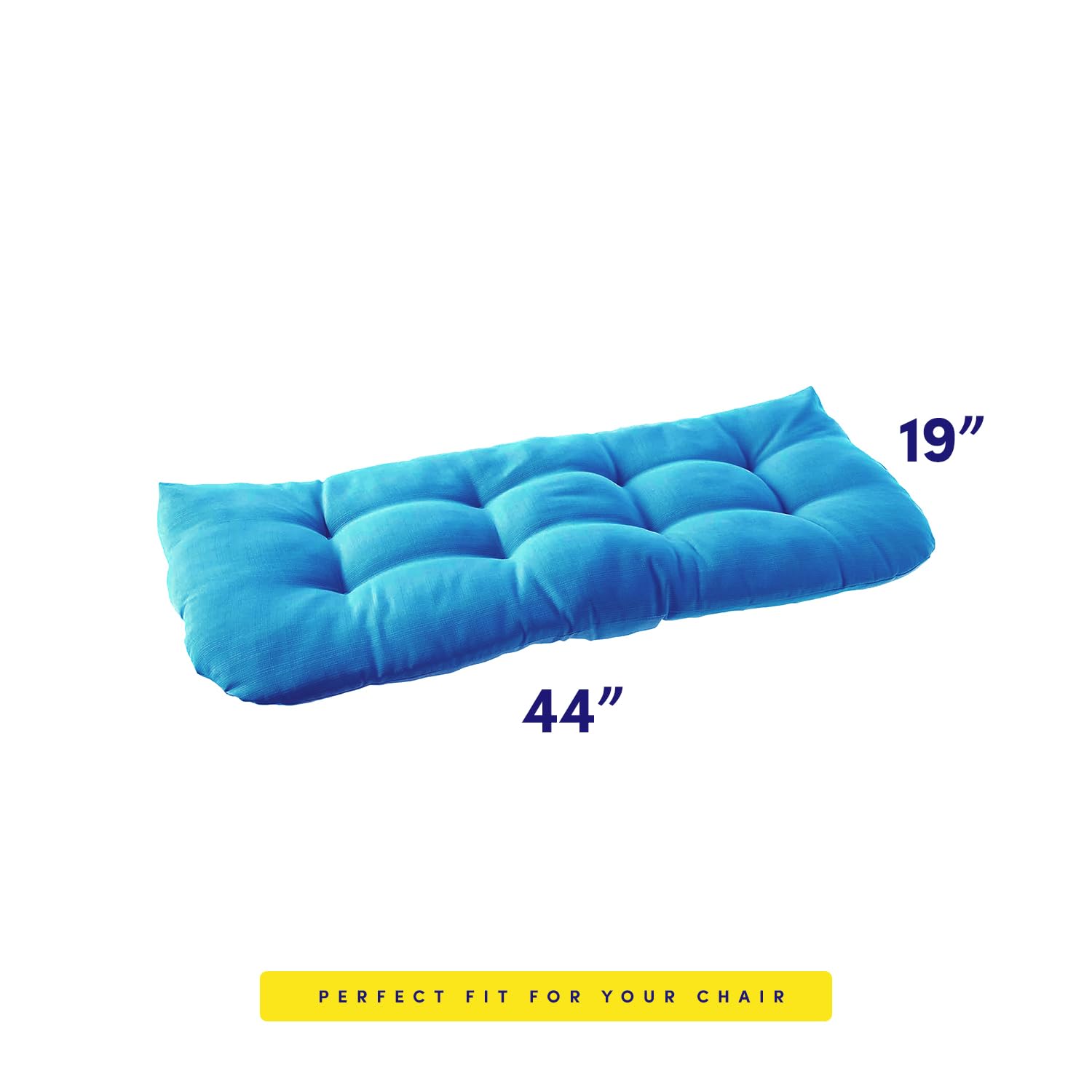 Sweet Home Collection cushion in use on porch loveseat creating cozy outdoor seating