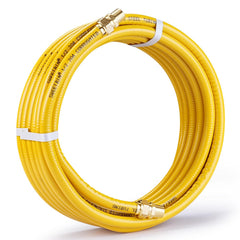 SweetBin front view of 33FT CSST gas line kit showing connectors and jacket, highlights durability
