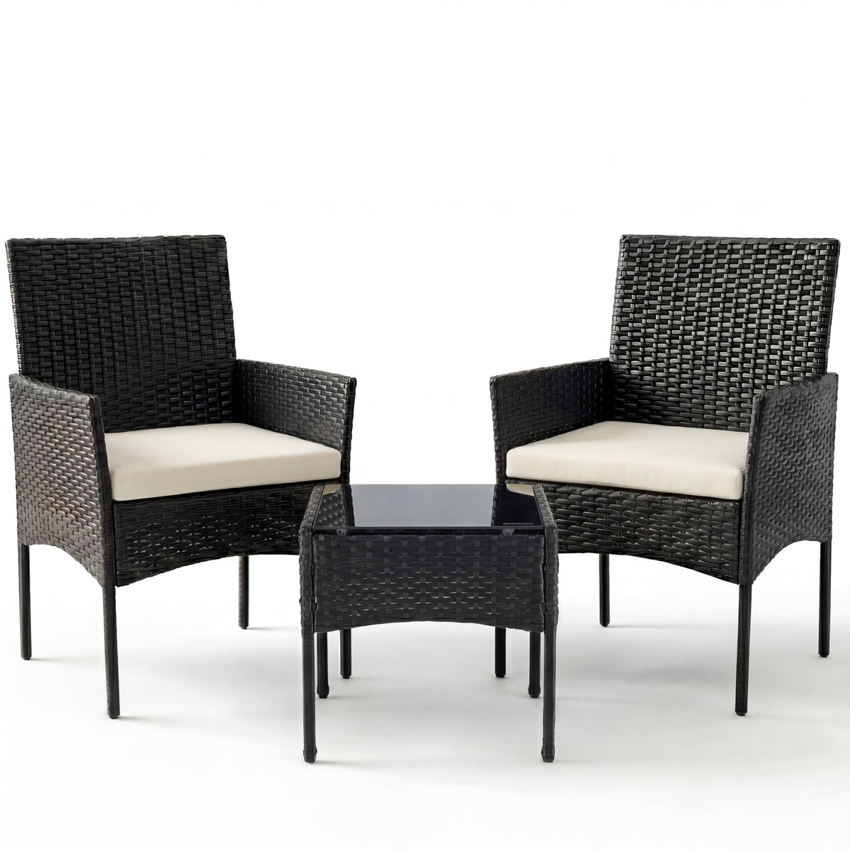 Sweetcrispy bistro set front view showing compact elegance and durability