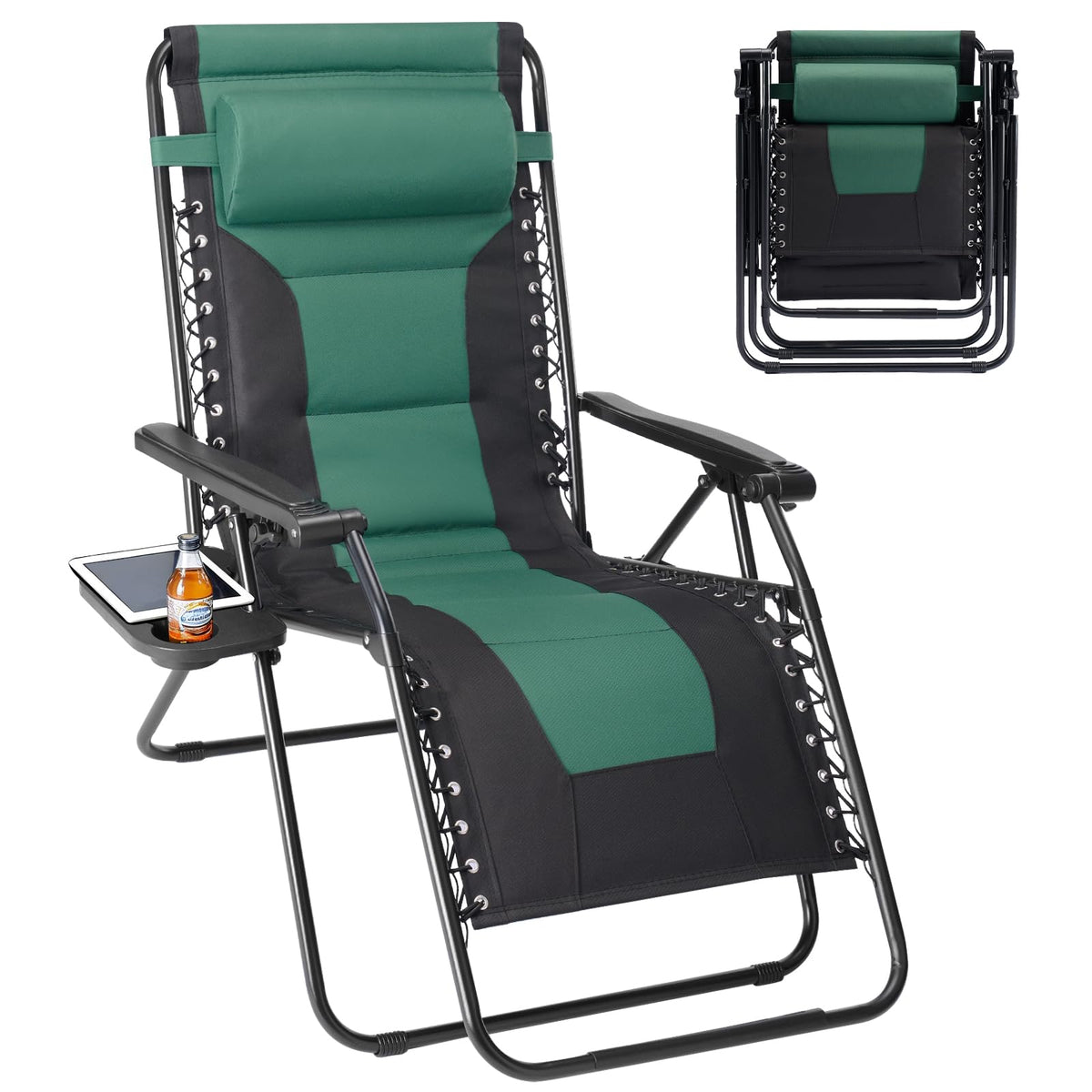 Sweetcrispy front view showing open foldable chair and sturdy frame benefit comfort