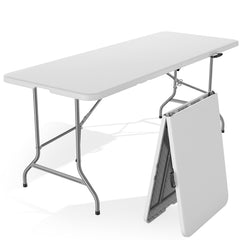 Sweetcrispy front view of 6 ft table open, shows spacious surface and setup benefit
