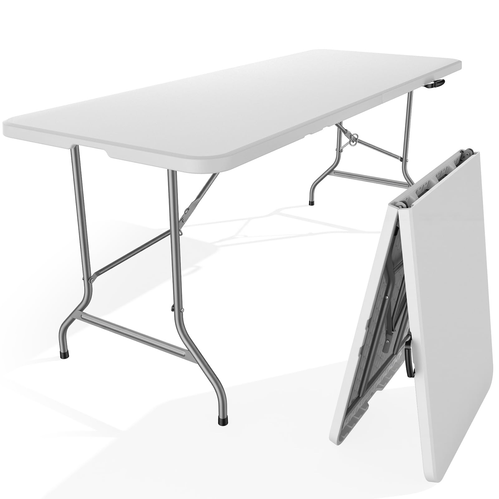 Sweetcrispy front view of 6 ft table showing full length and stability