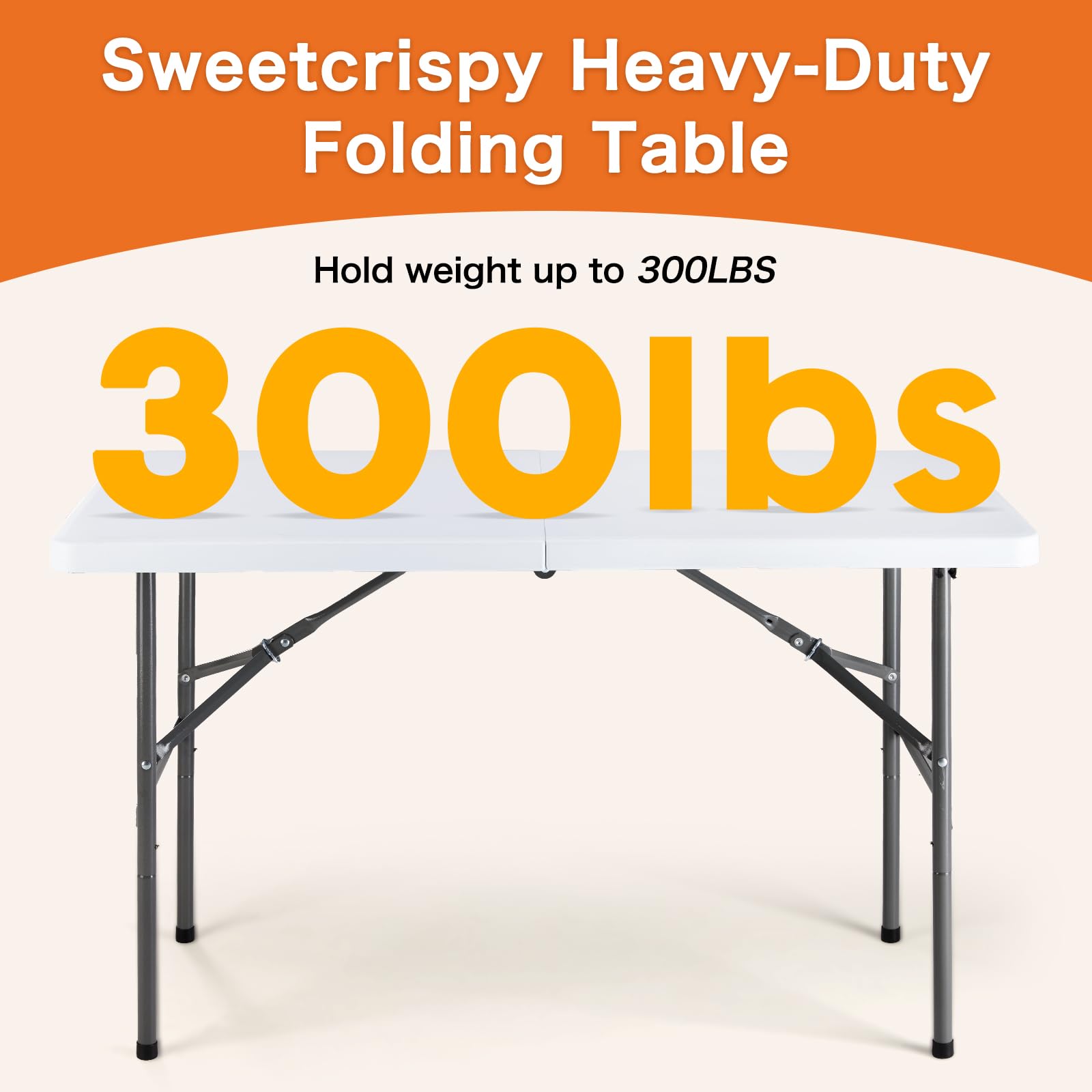 Sweetcrispy close-up of HDPE tabletop, highlights waterproof easy-to-clean surface