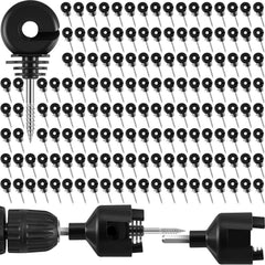 Sweetude front pack of 300 black insulators showing quantity and tool for quick setup
