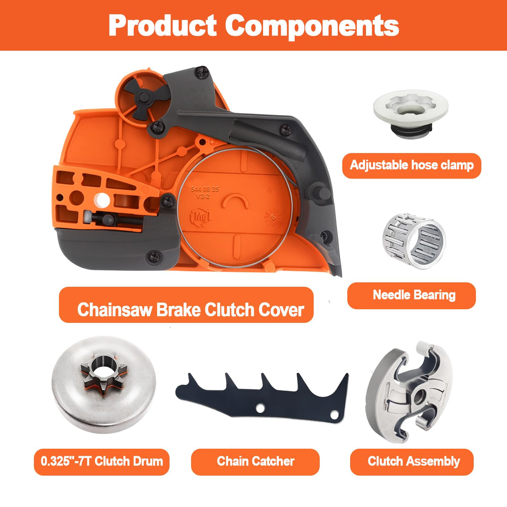 Swess clutch and worm gear components arranged to show complete kit and easier repairs