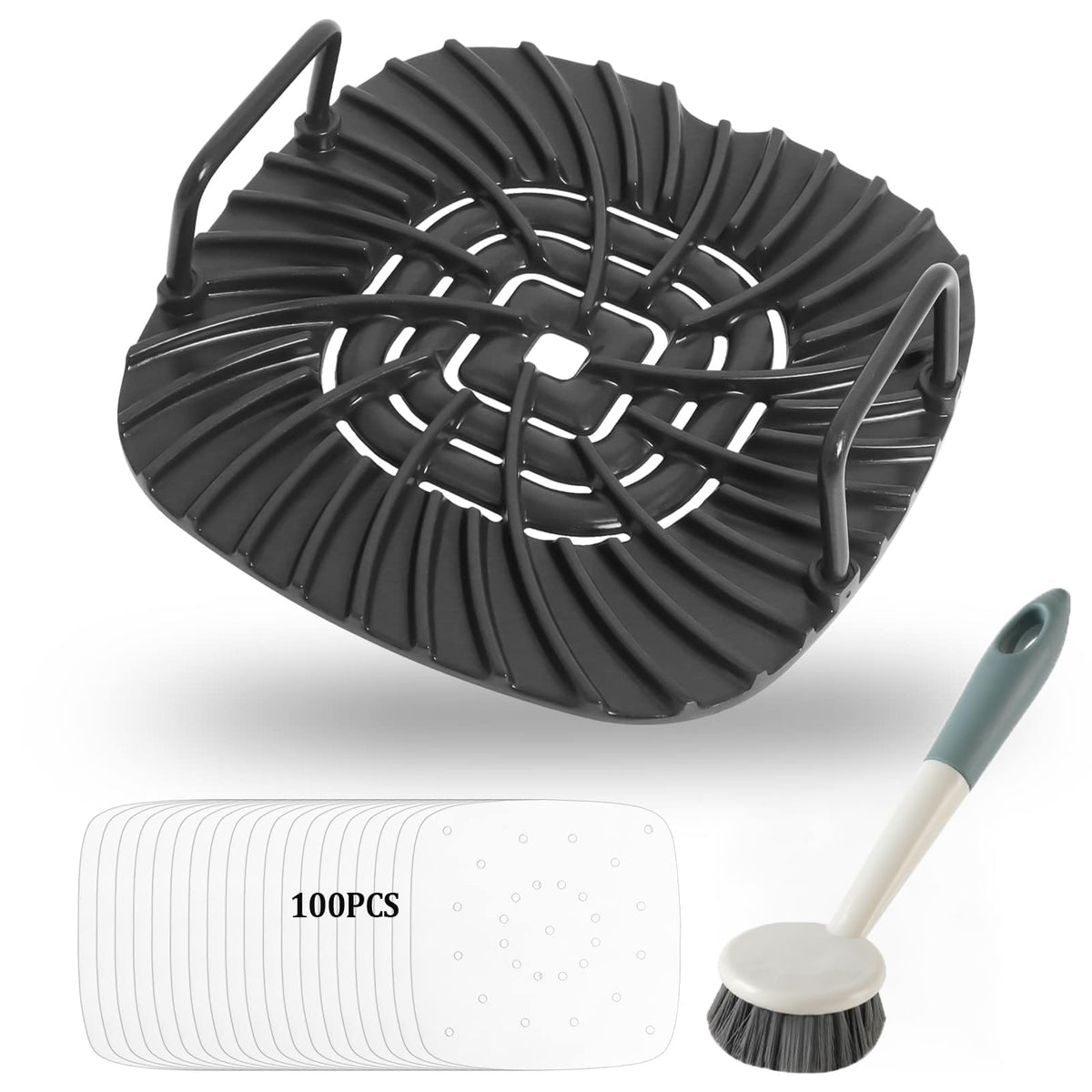 Swess grill grate front view showing fit and size, improves cooking consistency