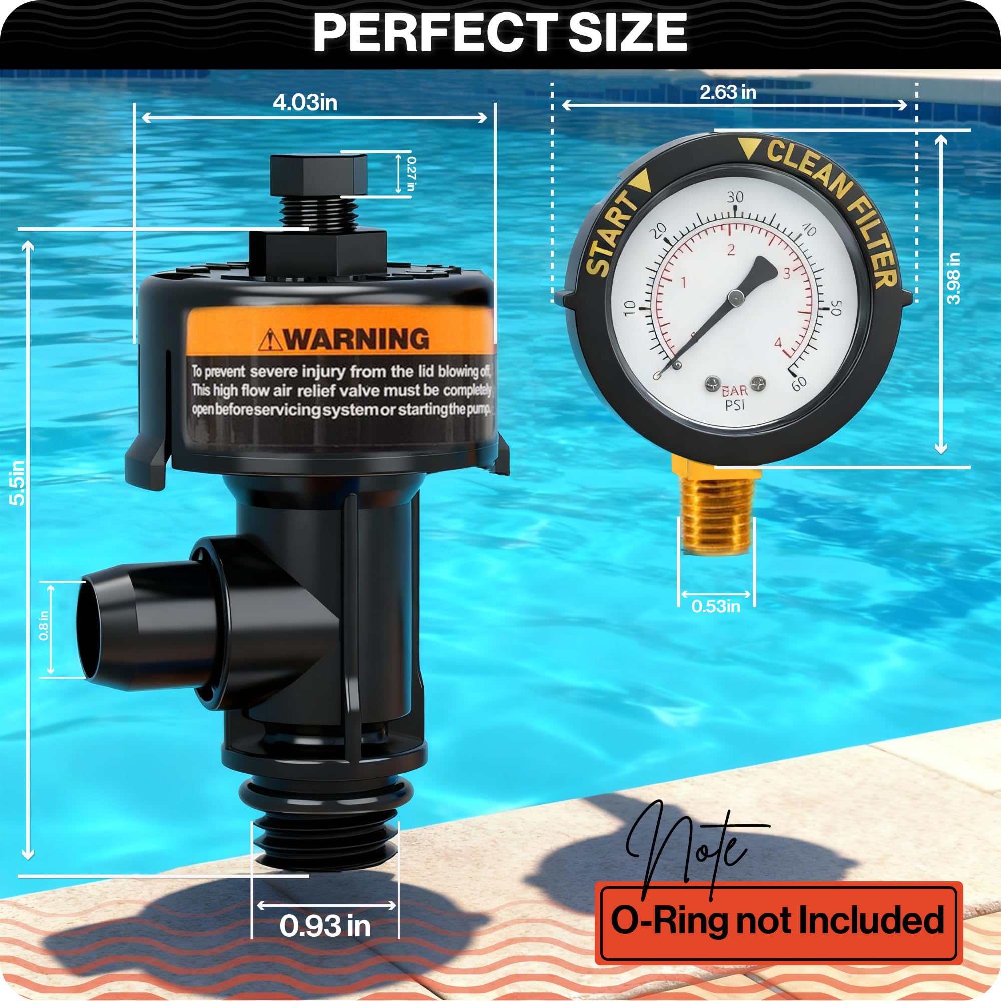 Swimables valve operation handle shown for quick manual air release