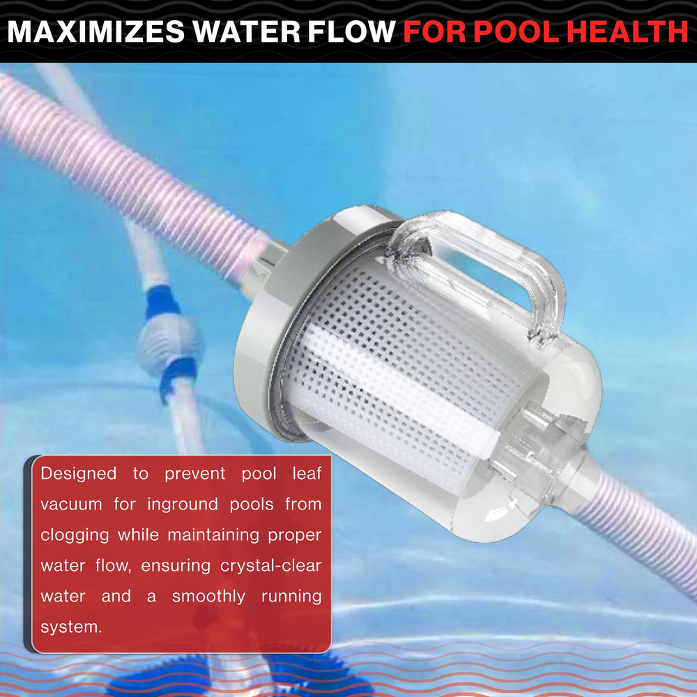 Swimables in-use poolside image showing debris capture protecting pump performance