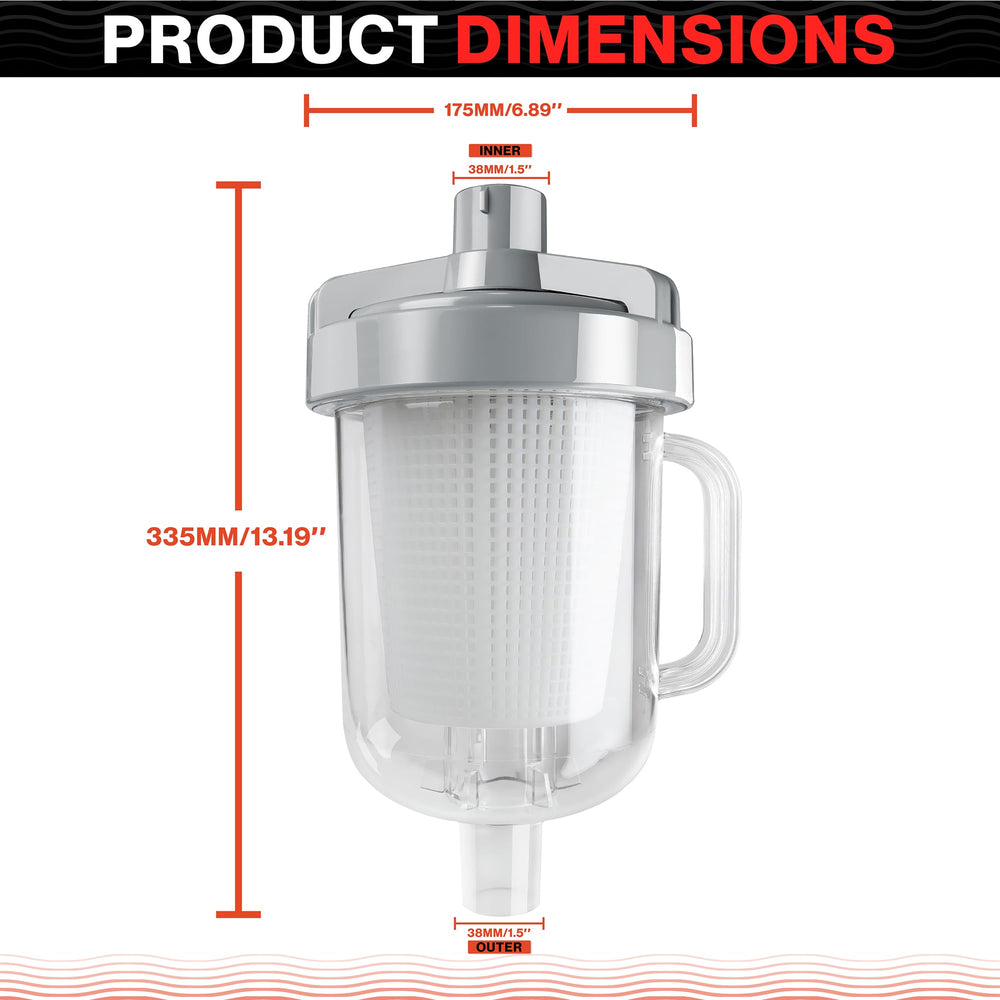 Swimables strainer basket detail illustrating removable basket for fast cleaning
