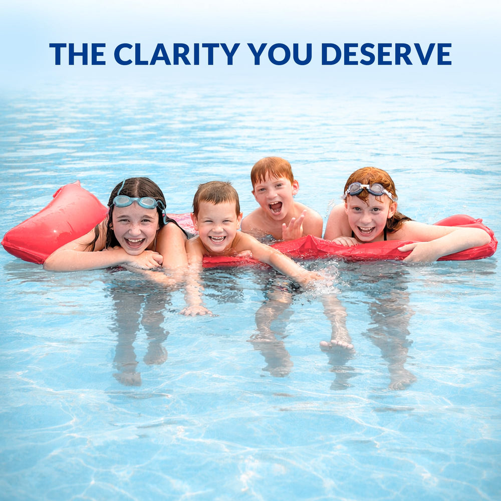 Swimara cartridge staged poolside as part of a replacement kit highlighting homeowner-ready convenience