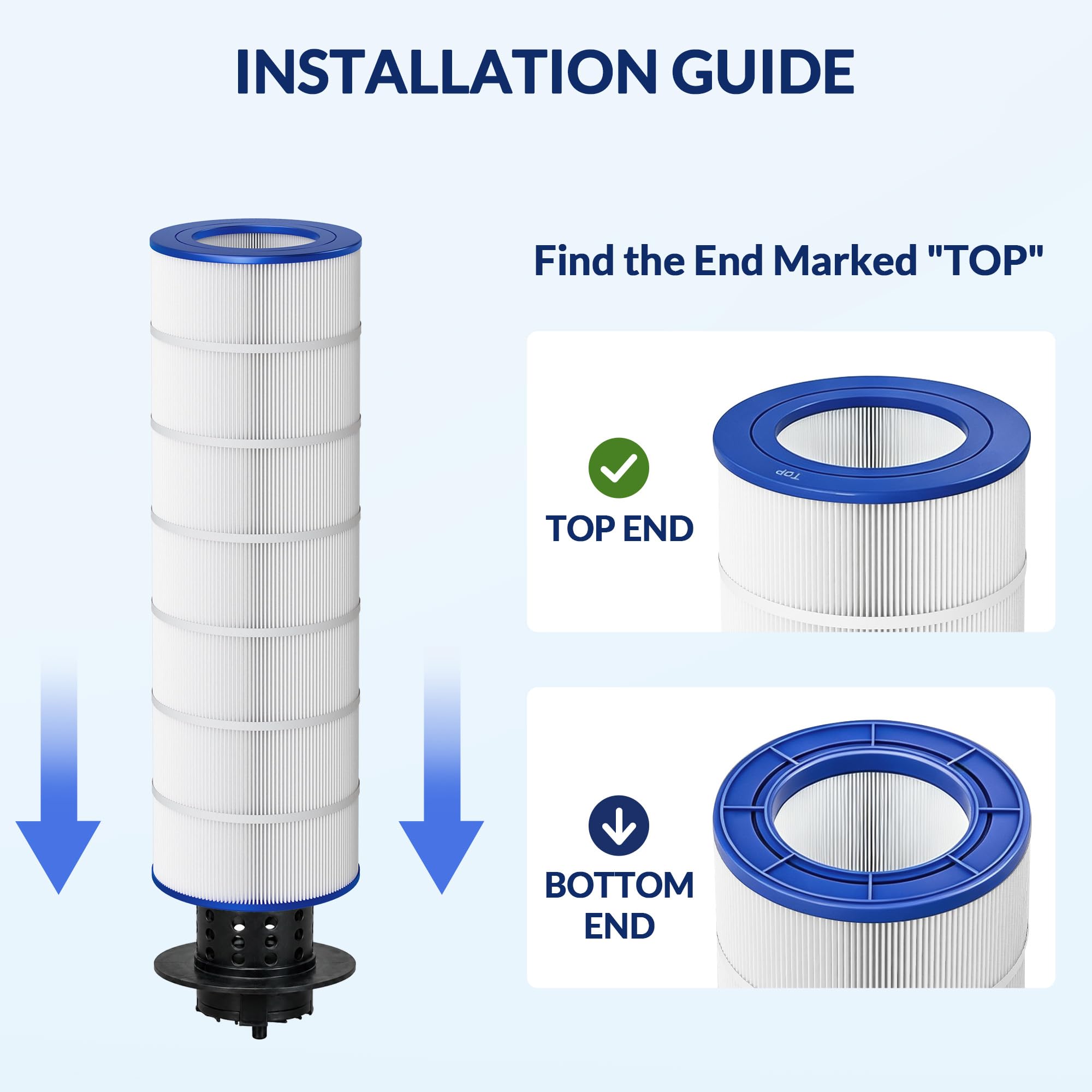 Swimara polyurethane end cap detail showing durable seal and leak resistance