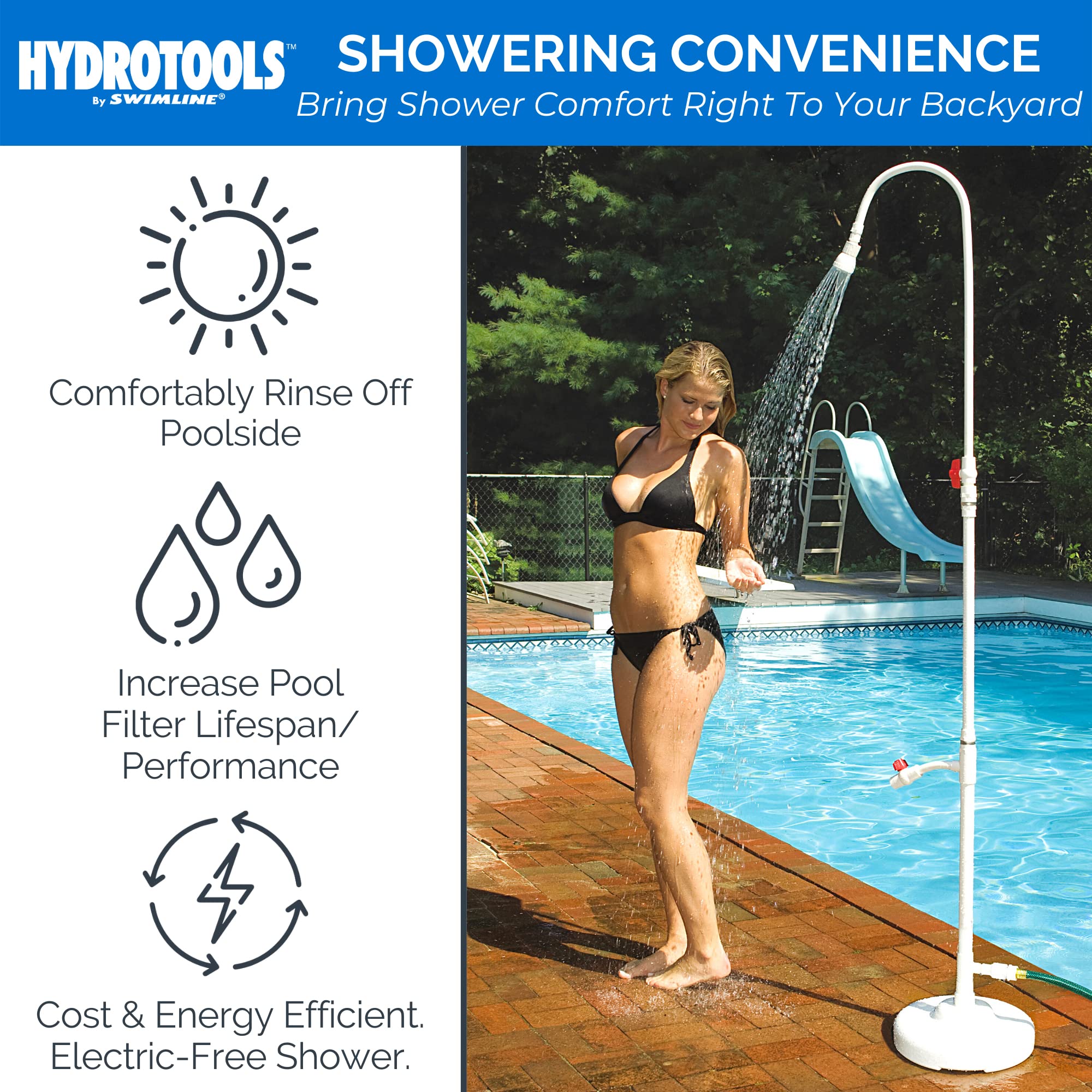 Swimline base filled for stability demonstrates weighted anchor benefit: wind-resistant placement