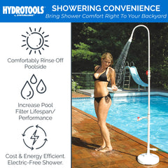 Swimline base filled for stability demonstrates weighted anchor benefit: wind-resistant placement