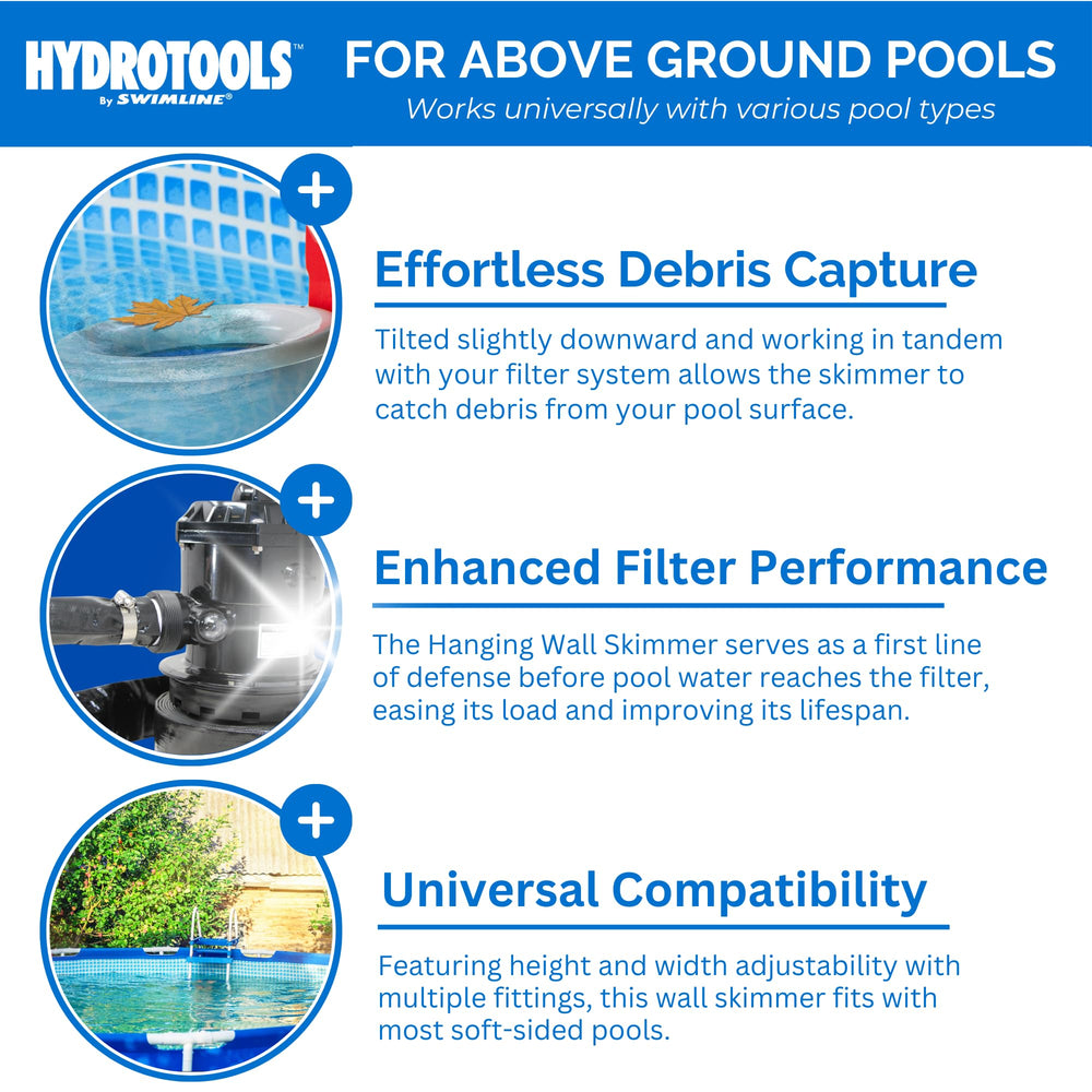 Swimline adjustable bracket detail demonstrating secure tool-free clamp benefit
