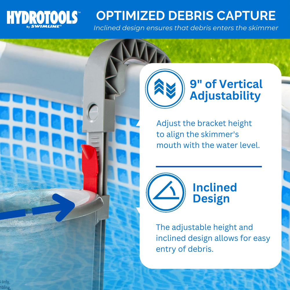 Swimline emptying basket in hand for easy maintenance and quick cleaning