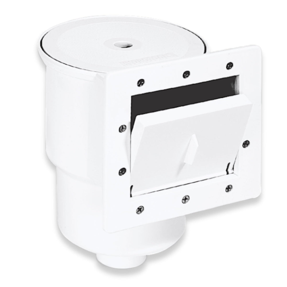 Swimline front faceplate showing neat mounting and tidy appearance benefit